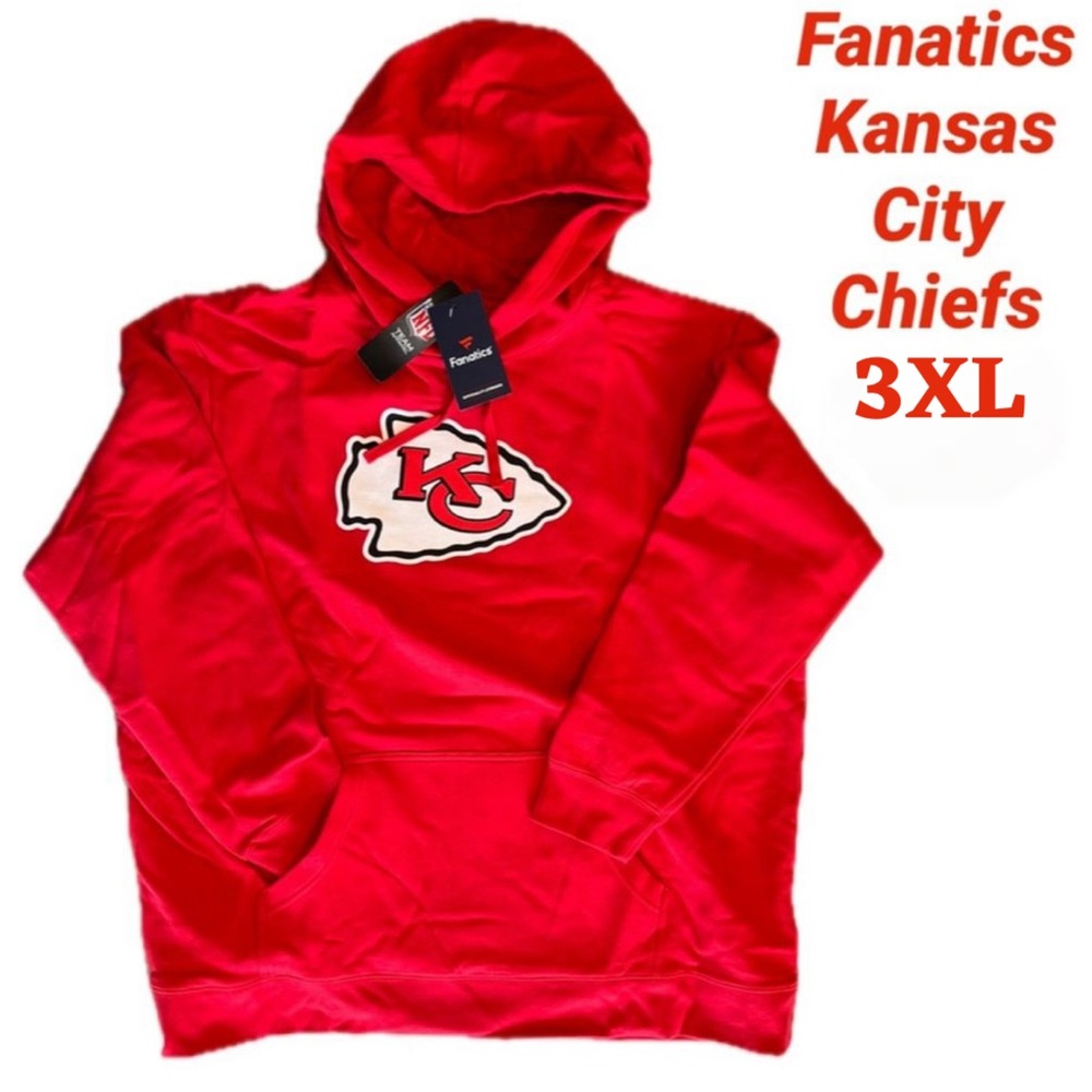 Fanatics Red Kansas City Chiefs Hoodie Primary Logo 3XL Football NFL